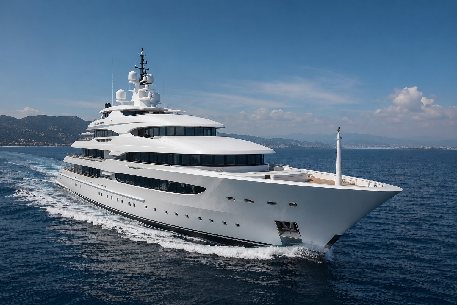 Superyacht in a shipyard dry-dock
